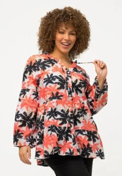 Ulla Popken PALMIERS, LIGNE A, VOLANTS, COL ROND, MANCHES LONGUES - Koszula - Mandarine 10 Ulla Popken PALMIERS, LIGNE A, VOLANTS, COL ROND, MANCHES LONGUES - Koszula - Mandarine -Ulla Popken 003269ba8c11409ba53a05241cdb755f