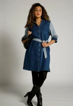 Ulla Popken Sukienka Jeansowa - Watervalblauw -Ulla Popken 00b3f226afe249c3b2661dd992a54b14