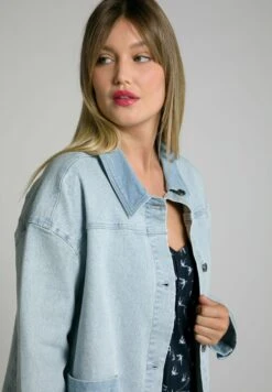 Ulla Popken Kurtka Jeansowa - Light Blue -Ulla Popken 00fbeb780c614cd5a0edea9a71d74211