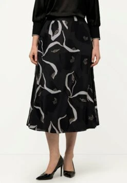 Ulla Popken DOPPELLAGIG TASCHEN - Spódnica Trapezowa - Schwarz