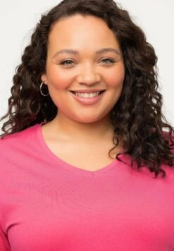 Ulla Popken T-shirt Basic - Pink Red -Ulla Popken 03802fee63b34714a81bf4b410c5885e