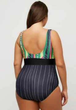 Ulla Popken BUSTE IMPRIMÉ RAYURES BONNETS SOUPLES - Kostium Kąpielowy - Noir -Ulla Popken 0829735356ef43aa953f5f7981f9e289