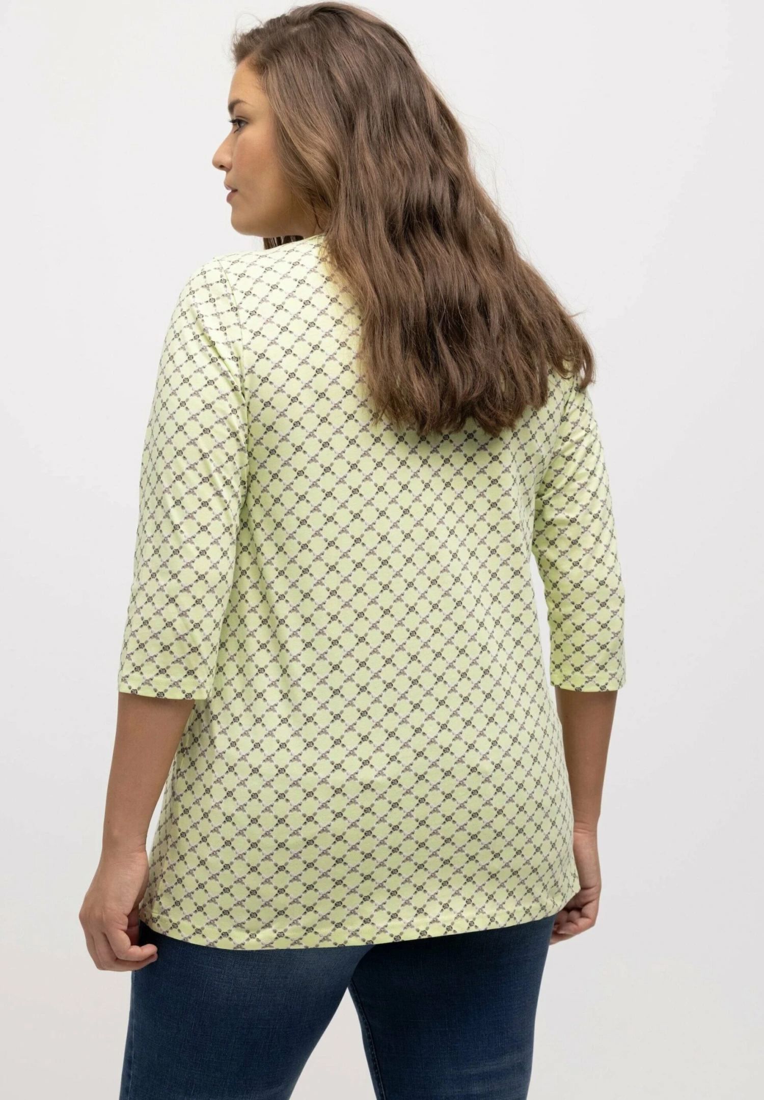 Ulla Popken Bluzka Z Długim Rękawem - Lime Green Multi 4 Ulla Popken Bluzka Z Długim Rękawem - Lime Green Multi - obrazek 2