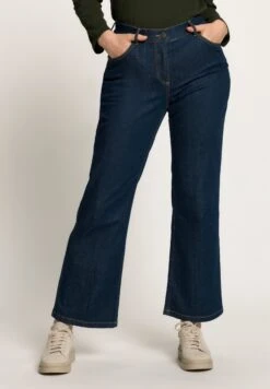 Ulla Popken Jeansy Dzwony - Dark Blue Denim