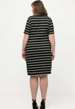 Ulla Popken MIXED STRIPE STRETCH MIDI - Sukienka Z Dżerseju - Dark Blue -Ulla Popken 0aeb9cb1e59541d39465fbf6e4f495ff