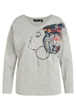 Ulla Popken Bluzka Z Długim Rękawem - Hellgrau Mélange -Ulla Popken 0b4396e7d3d04cfc89e92f72f02a59da