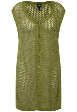 Ulla Popken TRANSPARENT RUNDHALS ÄRMELLOS - Kardigan - Avocado Grün -Ulla Popken 0d07e12ed8624f8e8bf72dc863a7598b