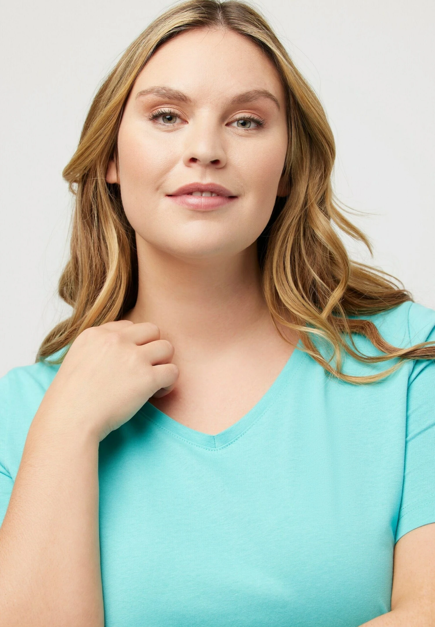 Ulla Popken T-shirt Basic - Türkis 6 Ulla Popken T-shirt Basic - Türkis - obrazek 4