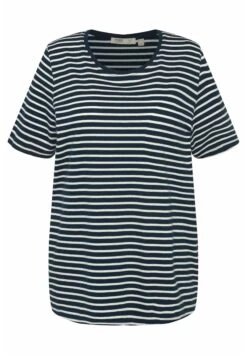 Ulla Popken STRIPE ROUND NECK SHORT SLEEVE - Koszulka Do Spania - Navy Blue Stripe -Ulla Popken 0df914526d784b1fa64160a1c76e5bf4