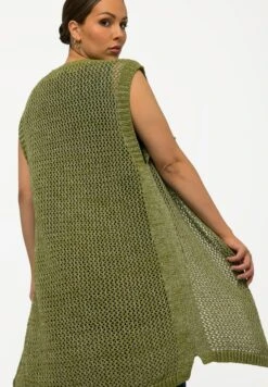 Ulla Popken TRANSPARENT RUNDHALS ÄRMELLOS - Kardigan - Avocado Grün -Ulla Popken 0fa6c5e448724750aabdfcea0fa13213