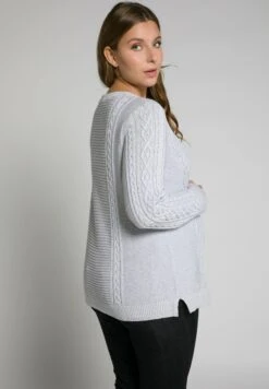 Ulla Popken Sweter - Lichtgrijs Melange -Ulla Popken 1204777fd0c44fbfb774cdd7921ea649