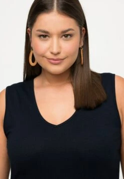 Ulla Popken MIDI A-LINIE V-AUSSCHNITT ÄRMELLOS BIO - Sukienka Letnia - Marine -Ulla Popken 13e01d4f4a36496a9ec025c82a6051d8