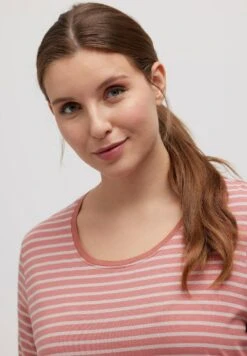 Ulla Popken STRIPE ROUND NECK SHORT SLEEVE - Koszulka Do Spania - Pink Multi Stripe -Ulla Popken 13eda0160df2456db0379b17f724d053