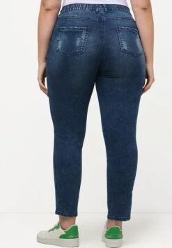 Ulla Popken DESTROY EFFECT HIGH WAIST SKINNY SARAH FIT - Jeansy Skinny Fit - Dark Blue Denim -Ulla Popken 15356360ae064ba1add5d26e4d54d9fa