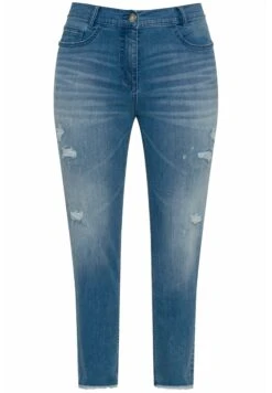 Ulla Popken DISTRESSED SARAH - Jeansy Slim Fit - Blue Denim -Ulla Popken 155de186f8db4a5ea90a960dc03250dd