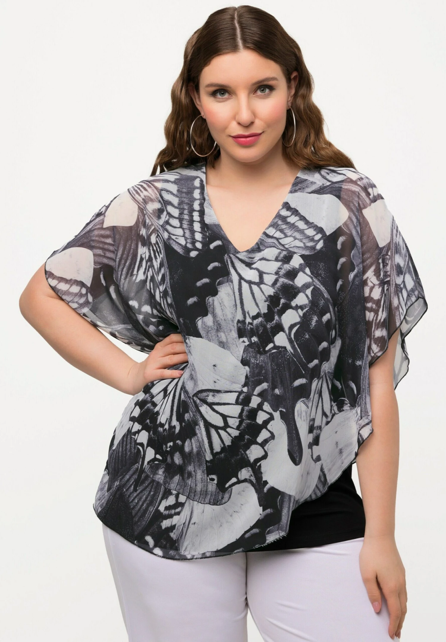 Ulla Popken T-shirt Z Nadrukiem - Noir 3 Ulla Popken T-shirt Z Nadrukiem - Noir