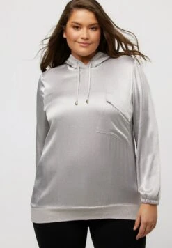 Ulla Popken POCHE POITRINE, MANCHES LONGUES - Bluza - Gris Glacier
