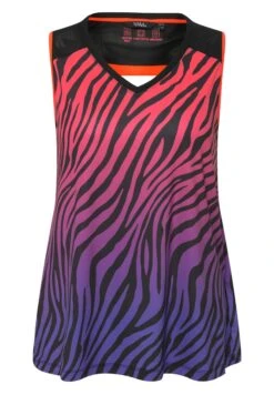 Ulla Popken TANK ANIMALMUSTER A-LINIE V-AUSSCHNITT ÄRMELLOS - Top - Neon Rot -Ulla Popken 19ec06393df94967a13552331b3a59d6