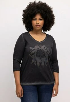 Ulla Popken Bluzka Z Długim Rękawem - Antraciet