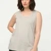 Ulla Popken CLASSIC ÄRMELLOS - Top - Graubeige