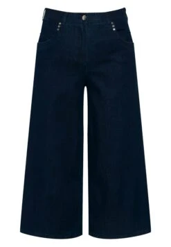 Ulla Popken MARLENE SOFT CROPPED CULOTTE - Jeansy Dzwony - Blue Denim -Ulla Popken 1efdec2e43074ffeaf11e0682dcbf6f8