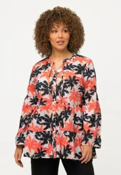 Ulla Popken 9 Ulla Popken PALMIERS, LIGNE A, VOLANTS, COL ROND, MANCHES LONGUES - Koszula - Mandarine