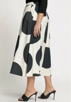 Ulla Popken POIS POCHES CEINTURE ÉLASTIQUE - Spódnica Trapezowa - Noir -Ulla Popken 22da8b8e67fe46d1915fda0540239b8d