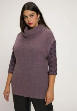 Ulla Popken COL DROIT SANS MANCHES - Sweter - Mauve Lilas