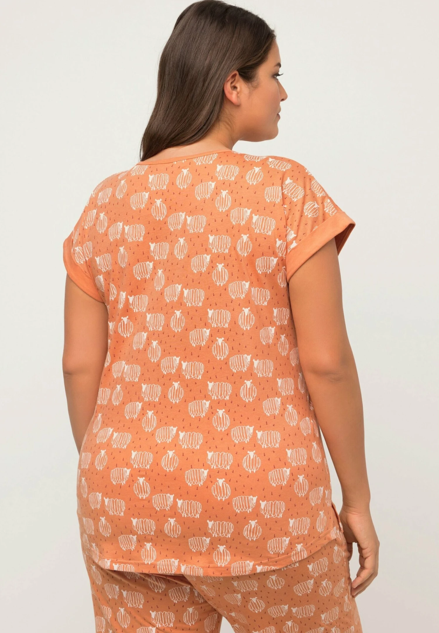 Ulla Popken Koszulka Do Spania - Beige Red 5 Ulla Popken Koszulka Do Spania - Beige Red - obrazek 3