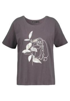 Ulla Popken T-shirt Z Nadrukiem - Donkergrijs -Ulla Popken 28c8cf4bf3d5473cb643ebe49f16bbca
