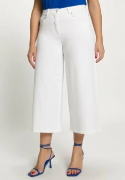 Ulla Popken Jeansy Dzwony - Schneeweiß