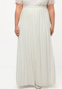 Ulla Popken Spódnica Plisowana - Blanc Cassé