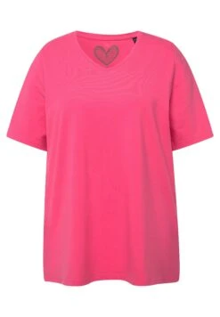 Ulla Popken T-shirt Basic - Pink Red -Ulla Popken 2b73ba3e358b494faa4a757829817808