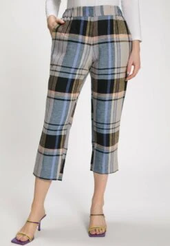 Ulla Popken Spodnie Materiałowe - Camel Multi