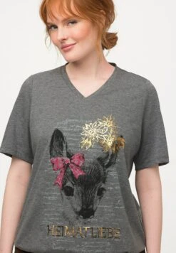 Ulla Popken T-shirt Z Nadrukiem - Gris Chiné -Ulla Popken 316f5bf6c99543b98e568168f2d27738