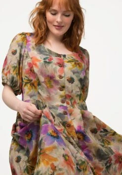 Ulla Popken HALBARM - Długa Sukienka - Abricot Pastel -Ulla Popken 351e40a0daf745c8a662afefc8899b5d