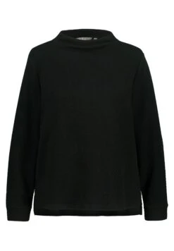 Ulla Popken DETAIL LONG SLEEVE STRETCH - Bluza - Black -Ulla Popken 35aee259ce194873969b7bd45ed2529e