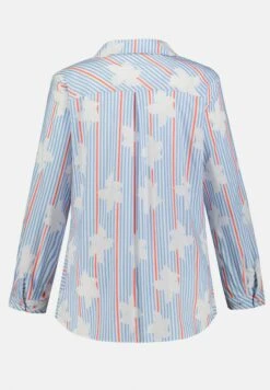 Ulla Popken Koszulka Polo - Sky Blue Multi -Ulla Popken 361fc74bd736418197db6bbb9414dbdb