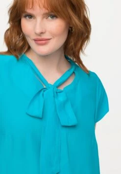 Ulla Popken SCHLUPPE STEHKRAGEN HALBARM - Bluzka - Helles Türkis -Ulla Popken 36b4344ccfae4f1faaed54eb4c430755