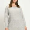 Ulla Popken Sweter - Hellgrau Mélange