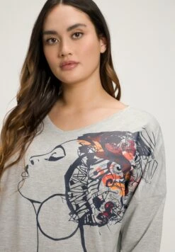 Ulla Popken Bluzka Z Długim Rękawem - Hellgrau Mélange -Ulla Popken 39acb59e42ef440dbcf9b83ac1a9b725