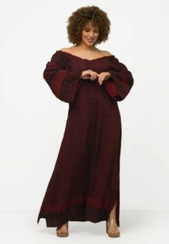 Ulla Popken Długa Sukienka - Rouge Bordeaux