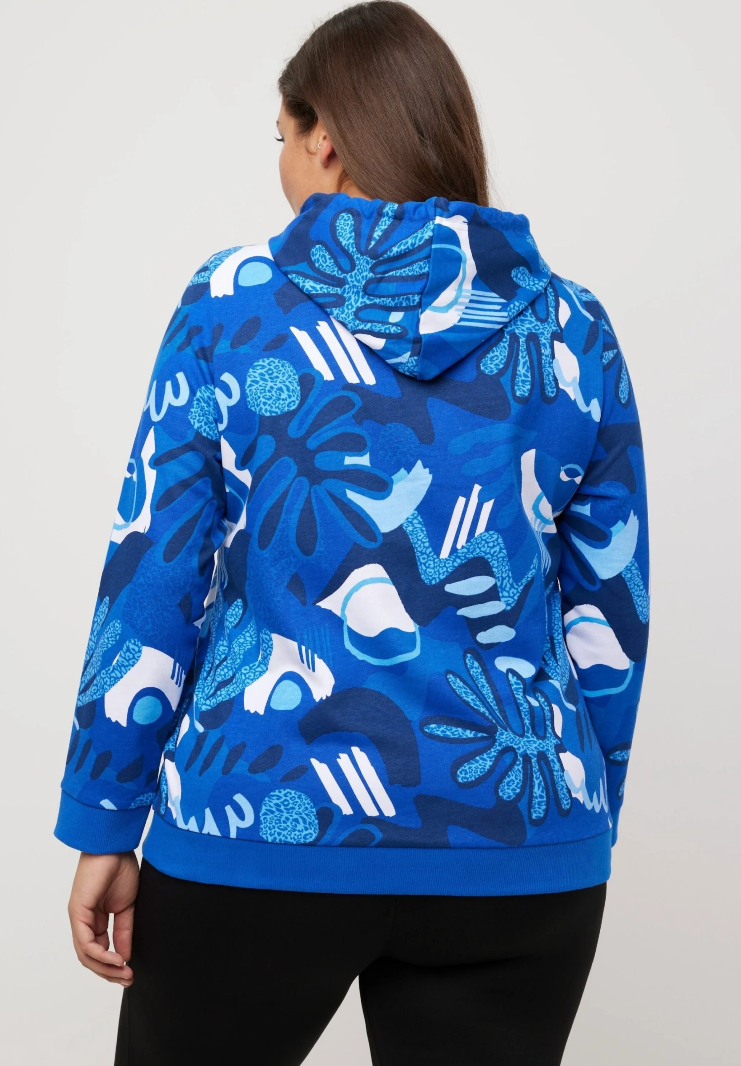 Ulla Popken EXTRAWEICH BEDRUCKT LANGARM - Bluza Z Kapturem - Royalblau 5 Ulla Popken EXTRAWEICH BEDRUCKT LANGARM - Bluza Z Kapturem - Royalblau - obrazek 3