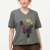 Ulla Popken T-shirt Z Nadrukiem - Gris Chiné