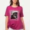 Ulla Popken T-shirt Z Nadrukiem - Rose Vif
