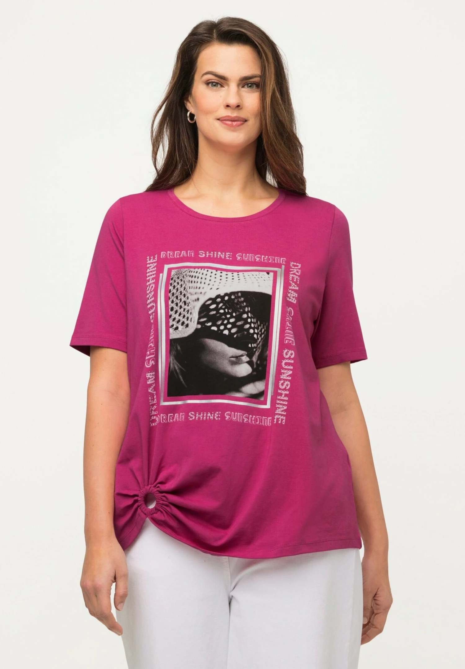 Ulla Popken T-shirt Z Nadrukiem - Rose Vif 3 Ulla Popken T-shirt Z Nadrukiem - Rose Vif