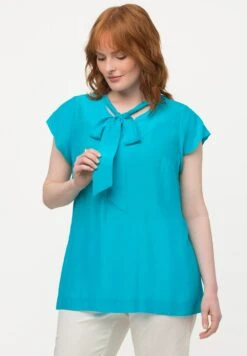 Ulla Popken SCHLUPPE STEHKRAGEN HALBARM - Bluzka - Helles Türkis -Ulla Popken 41de82146b7742cdbd7659843638fa32