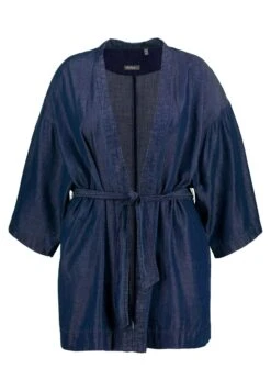 Ulla Popken Krótki Płaszcz - Dark Blue Denim -Ulla Popken 427f2498211c43bba15341cac00d1fc1