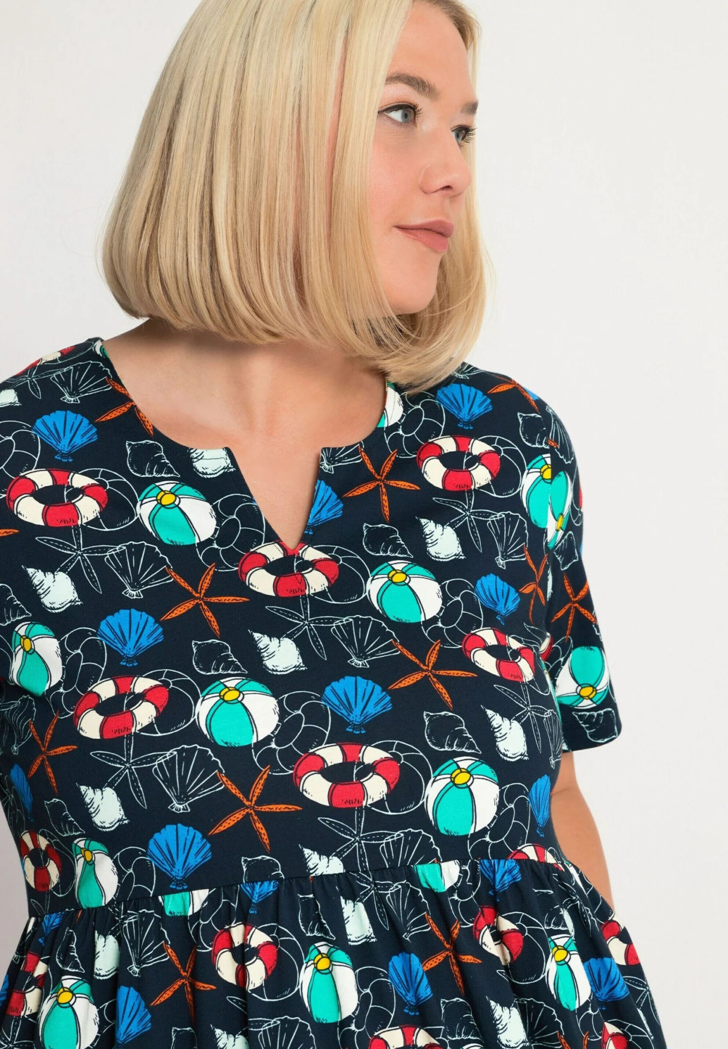 Ulla Popken Sukienka Z Dżerseju - Navy Multi 6 Ulla Popken Sukienka Z Dżerseju - Navy Multi - obrazek 4