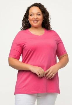 Ulla Popken T-shirt Basic - Pink Red -Ulla Popken 4a307035e59a4db8aeec9ef48fbea6b2